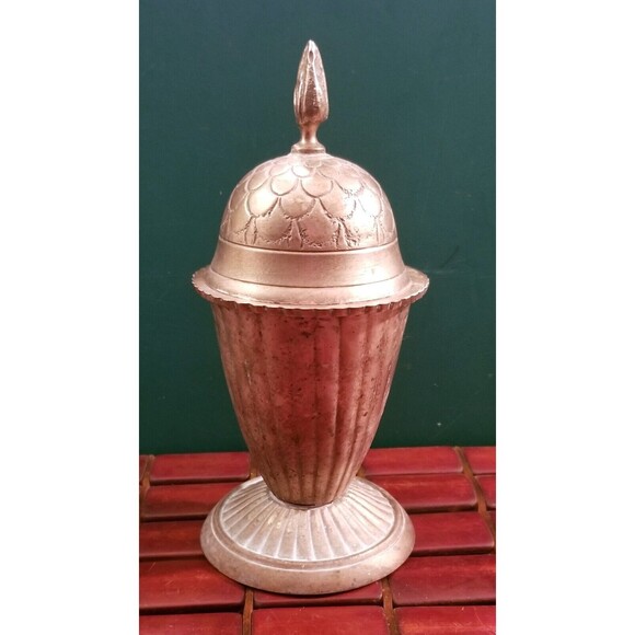 Vintage Victorian Style Decorative Silver Plated Lidded Urn 7.25" Tall - Picture 6 of 7